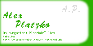 alex platzko business card